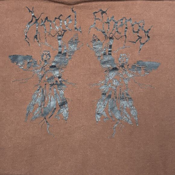 ROMWE Angel Energy Hoodie Lightweight Brown Adult Size Large - Picture 2 of 7